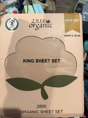 King Sheet Set in Beige - 4PC Organic Bedding